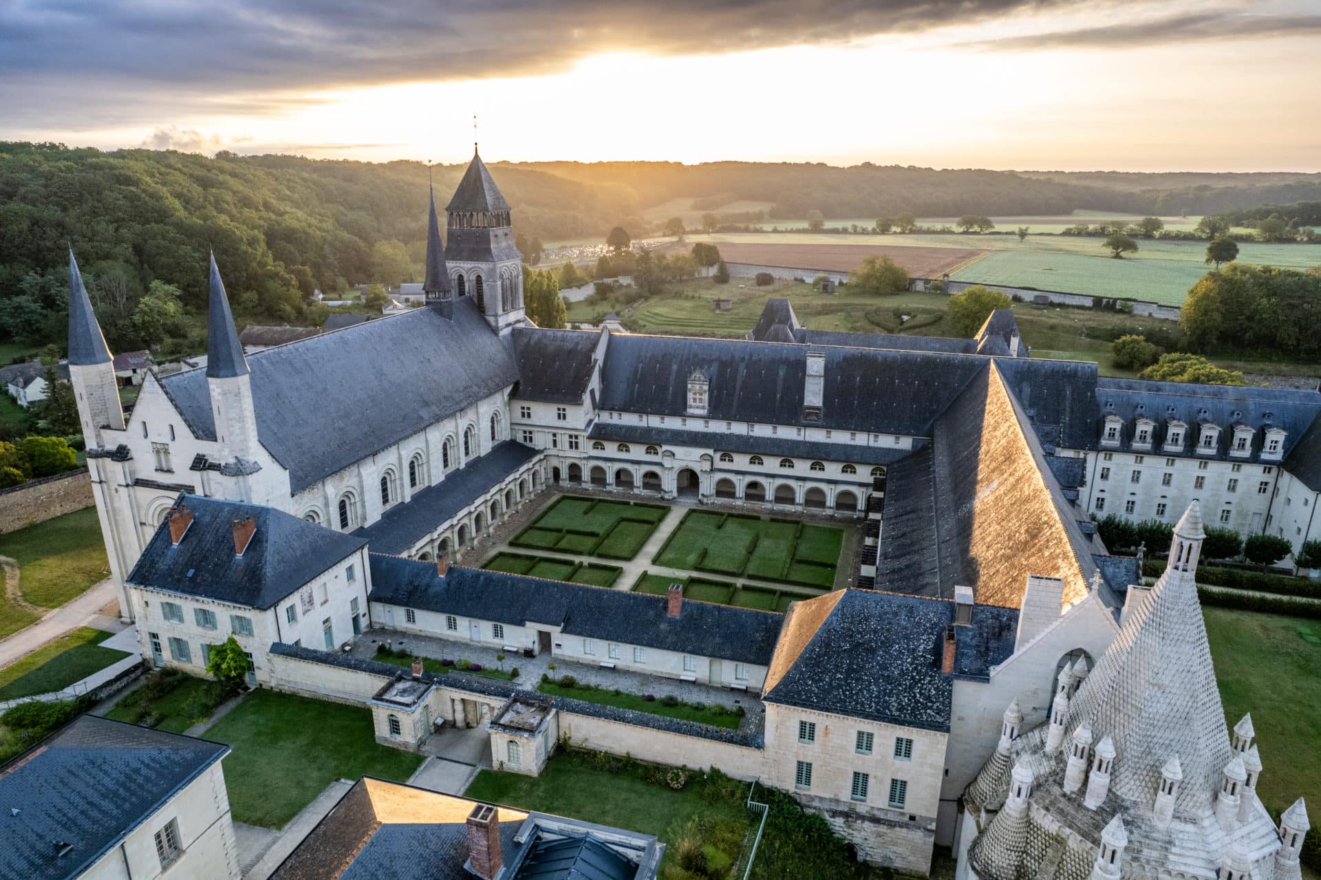Vue de drone Abbaye royale de Fontevraud