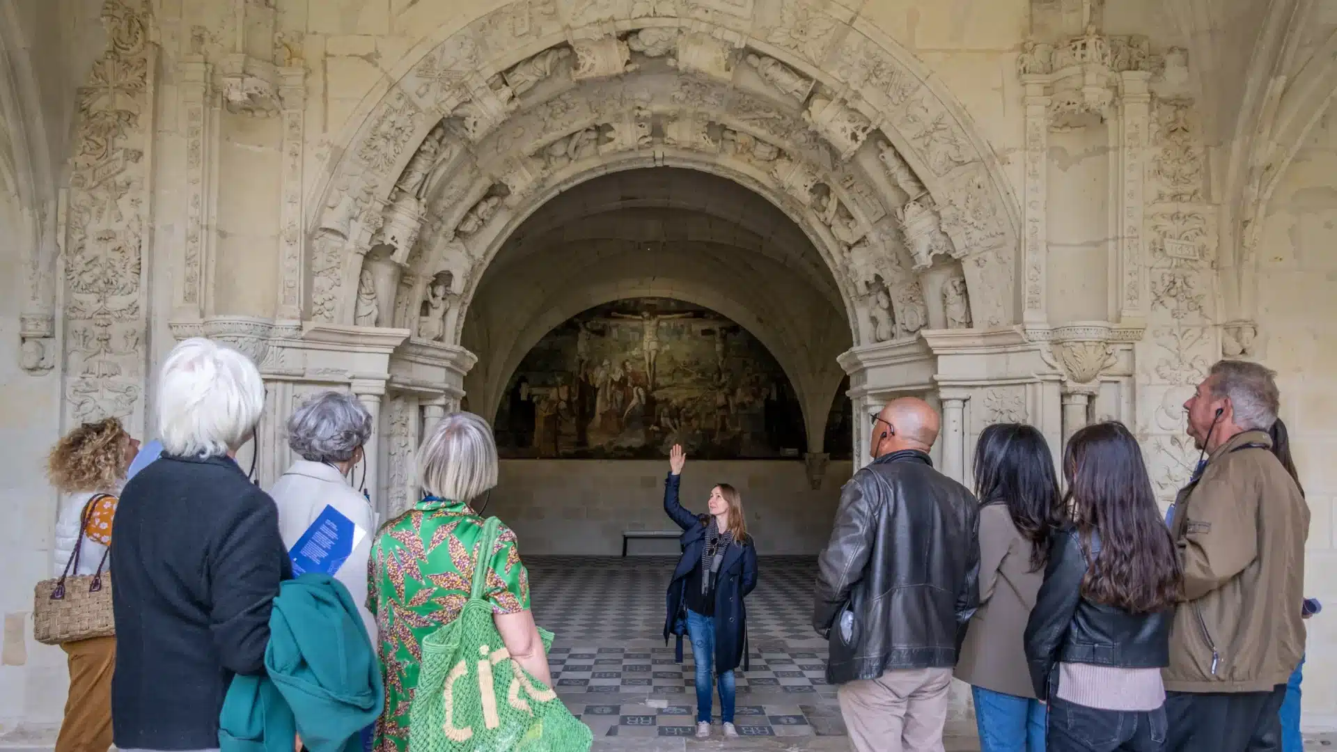 Groupe en visite à l'Abbaye royale